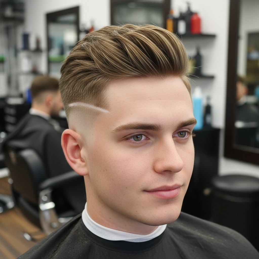 Corte de pelo moderno para hombre con degradado